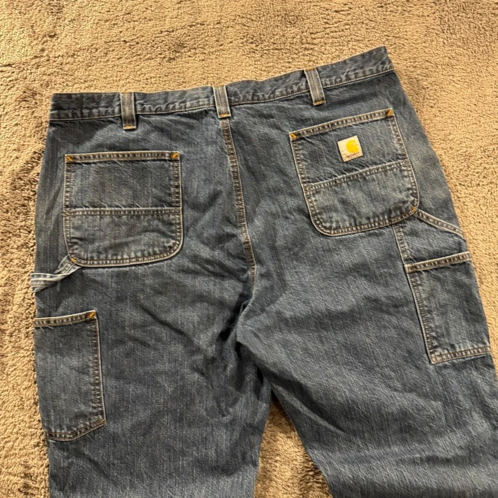 Carhartt Loose Fit Carpenter Jeans Mens 42x30 Dark Wash Blue Denim Work Pants
